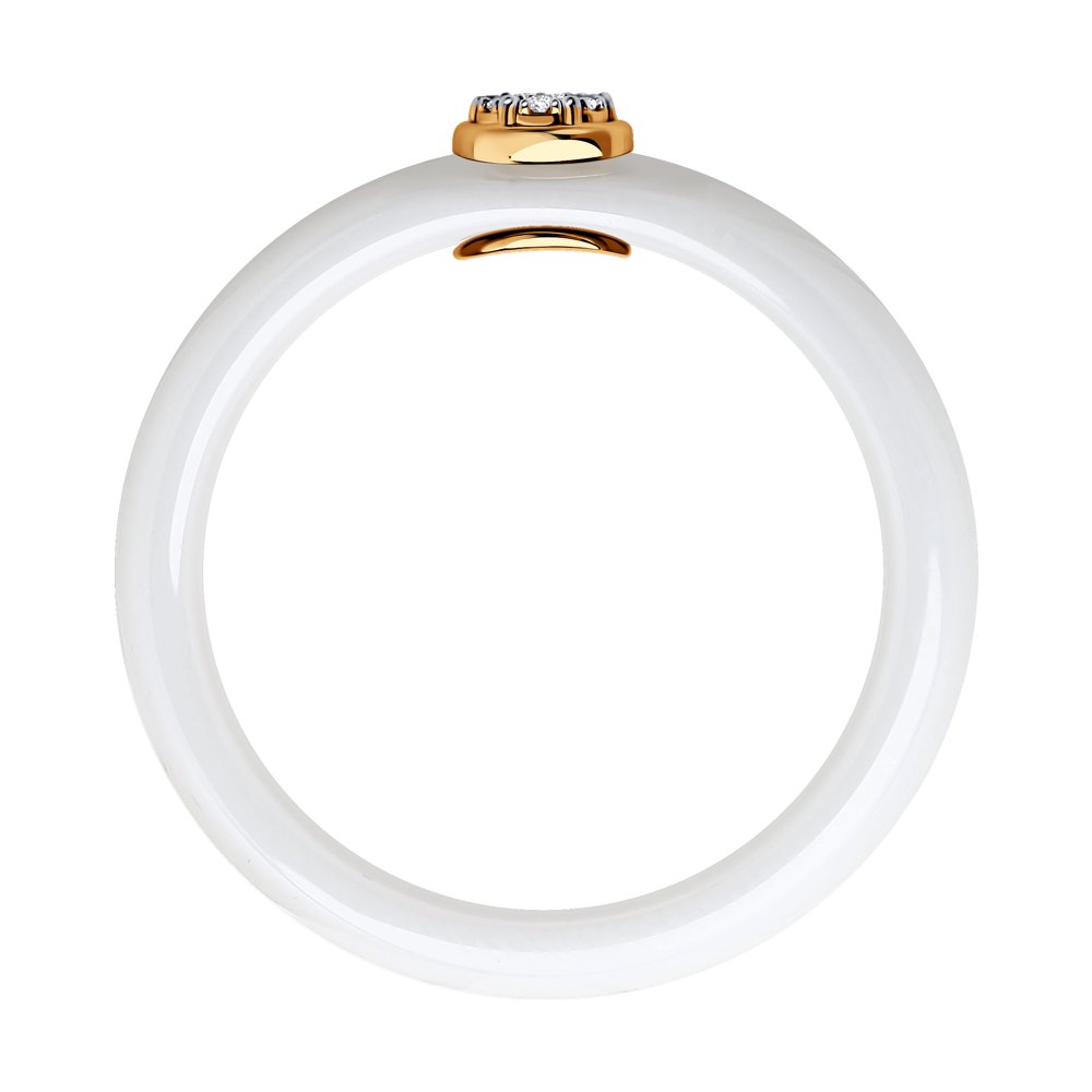 Золотое кольцо SOKOLOV 6015105 с бриллиантом и керамикой