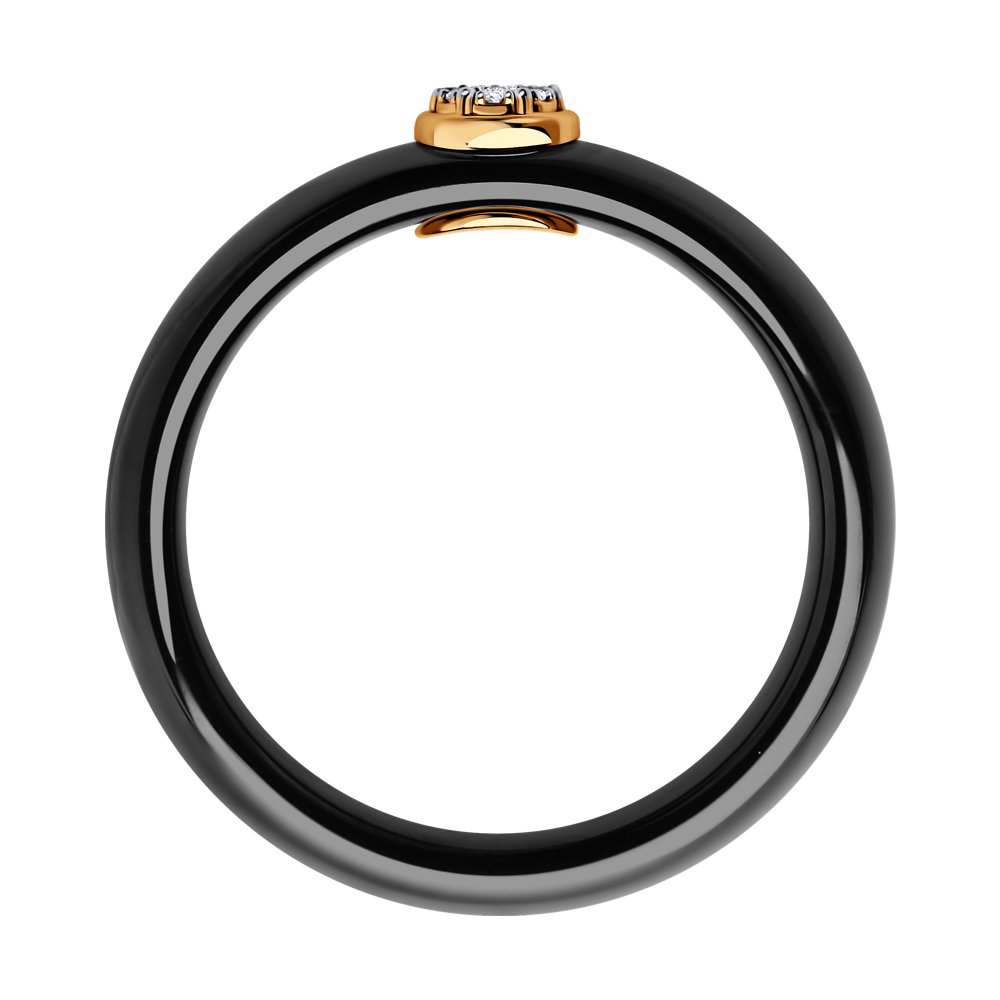 Золотое кольцо SOKOLOV 6015106 с бриллиантом и керамикой