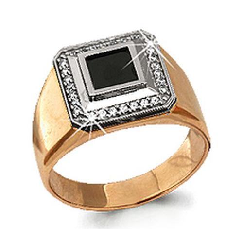 Золотое кольцо AQUAMARINE 62125 с фианитом
