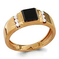 Золотое кольцо AQUAMARINE 62135Ч с фианитом