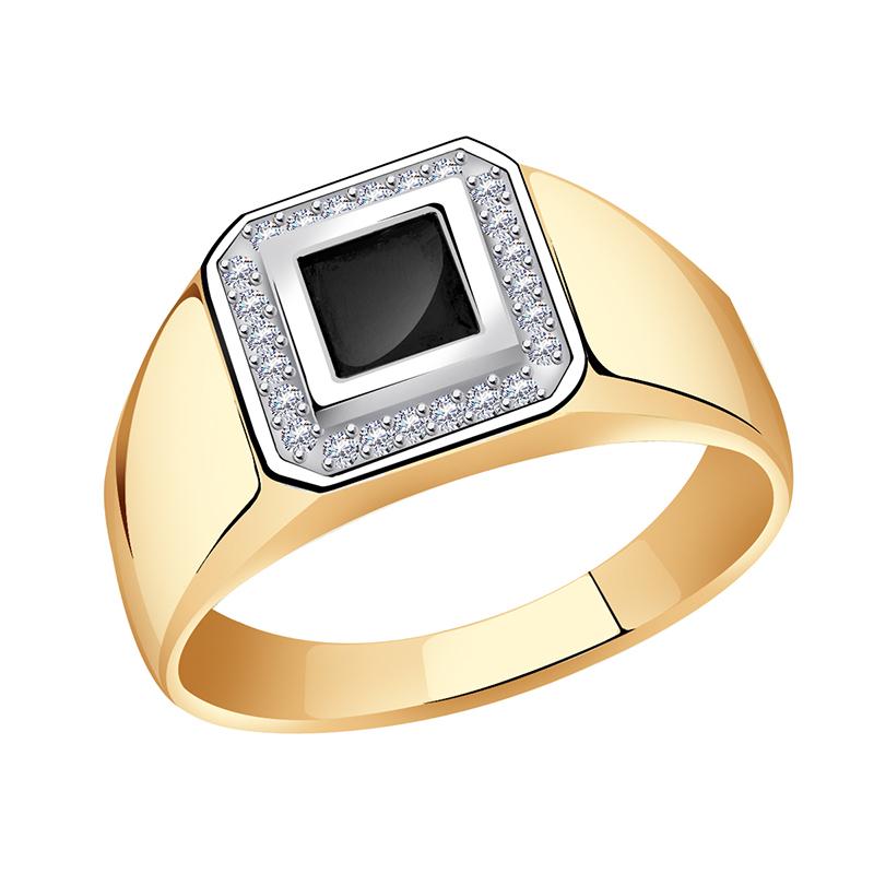 Золотое кольцо AQUAMARINE 62188 с фианитом
