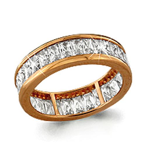 Золотое кольцо AQUAMARINE 63196 с фианитом