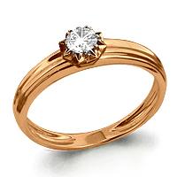 Золотое кольцо AQUAMARINE 63261 с Swarovski