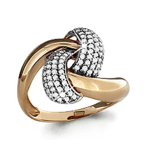 Золотое кольцо AQUAMARINE 63381А с фианитом