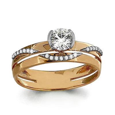 Золотое кольцо AQUAMARINE 63547А