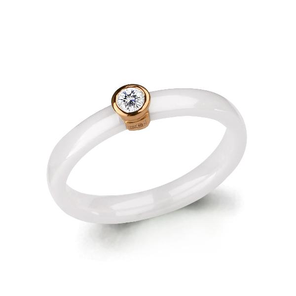 Золотое кольцо AQUAMARINE 64431 с фианитом и керамикой