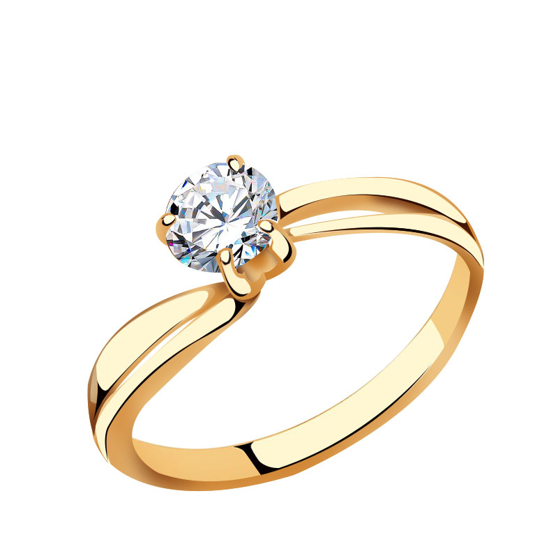 Золотое помолвочное кольцо AQUAMARINE с Swarovski 66218