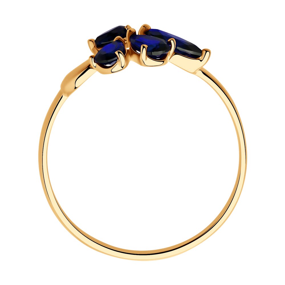 Золотое кольцо SOKOLOV 715432 с сапфировым корундом