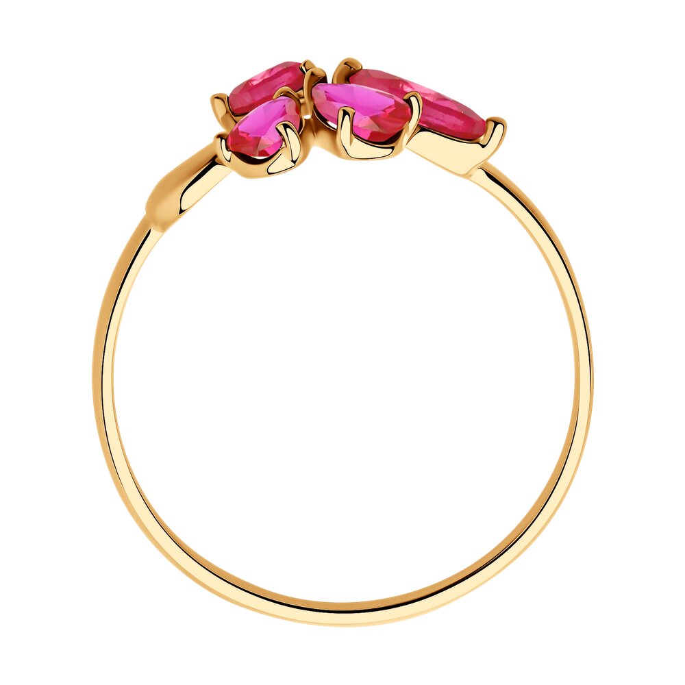 Золотое кольцо SOKOLOV 715433 с рубиновым корундом
