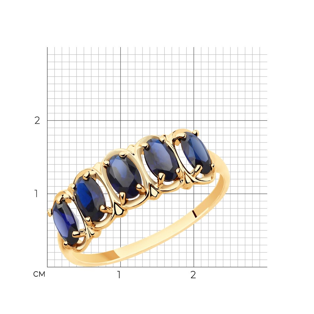 Золотое кольцо SOKOLOV 715444 с сапфировым корундом
