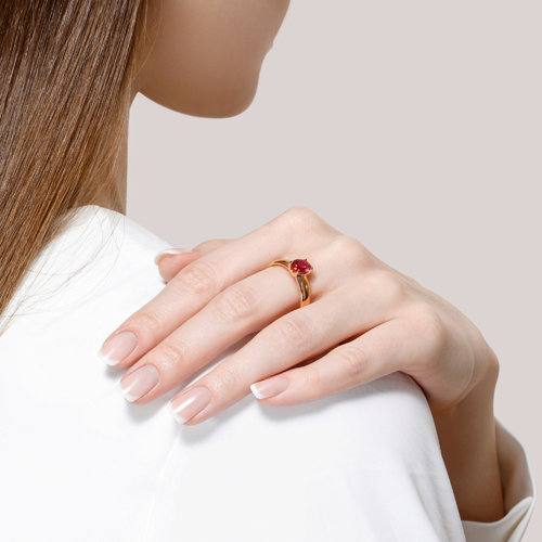 Золотое кольцо SOKOLOV 715476 с рубиновым корундом