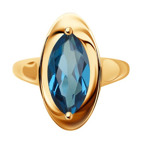 Золотое кольцо SOKOLOV 715529 с Лондон топазом