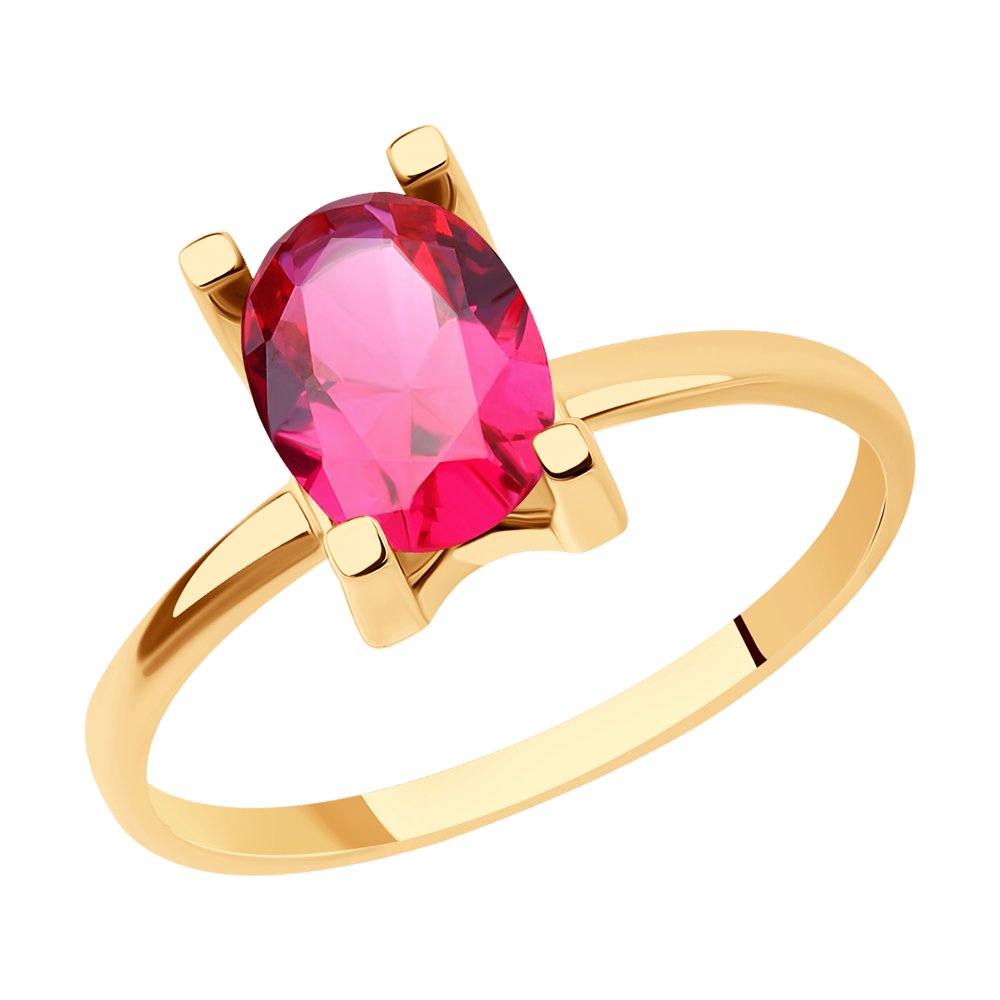 Золотое кольцо SOKOLOV 716499 с рубиновым корундом