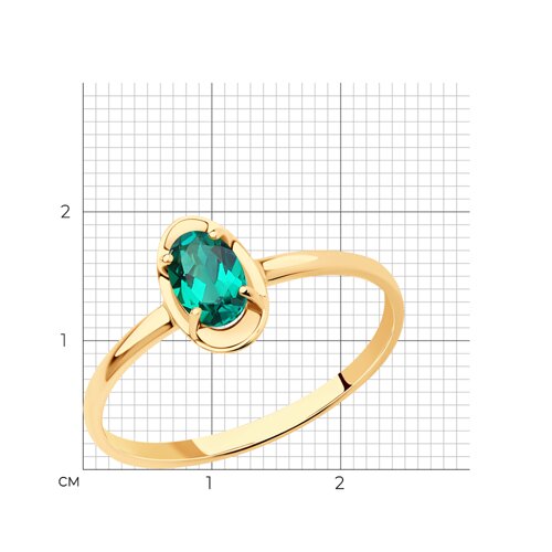 Золотое кольцо SOKOLOV 716542 с гидротермальным изумрудом