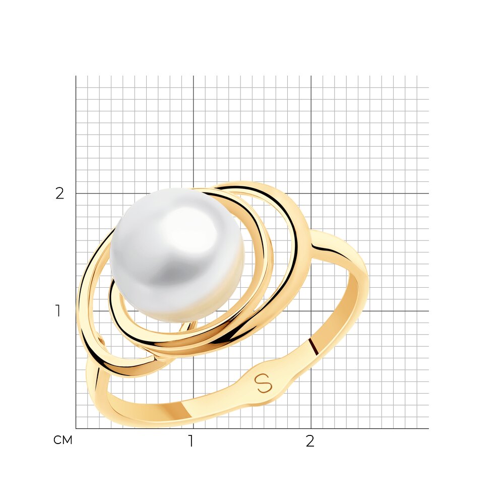 Золотое кольцо SOKOLOV 791126 с жемчугом