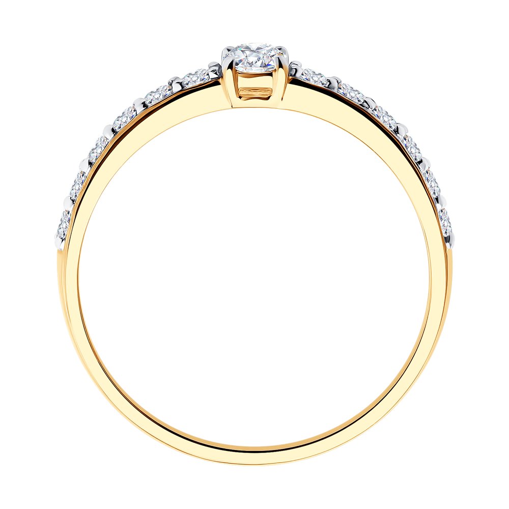 Золотое помолвочное кольцо SOKOLOV с Swarovski 81010230