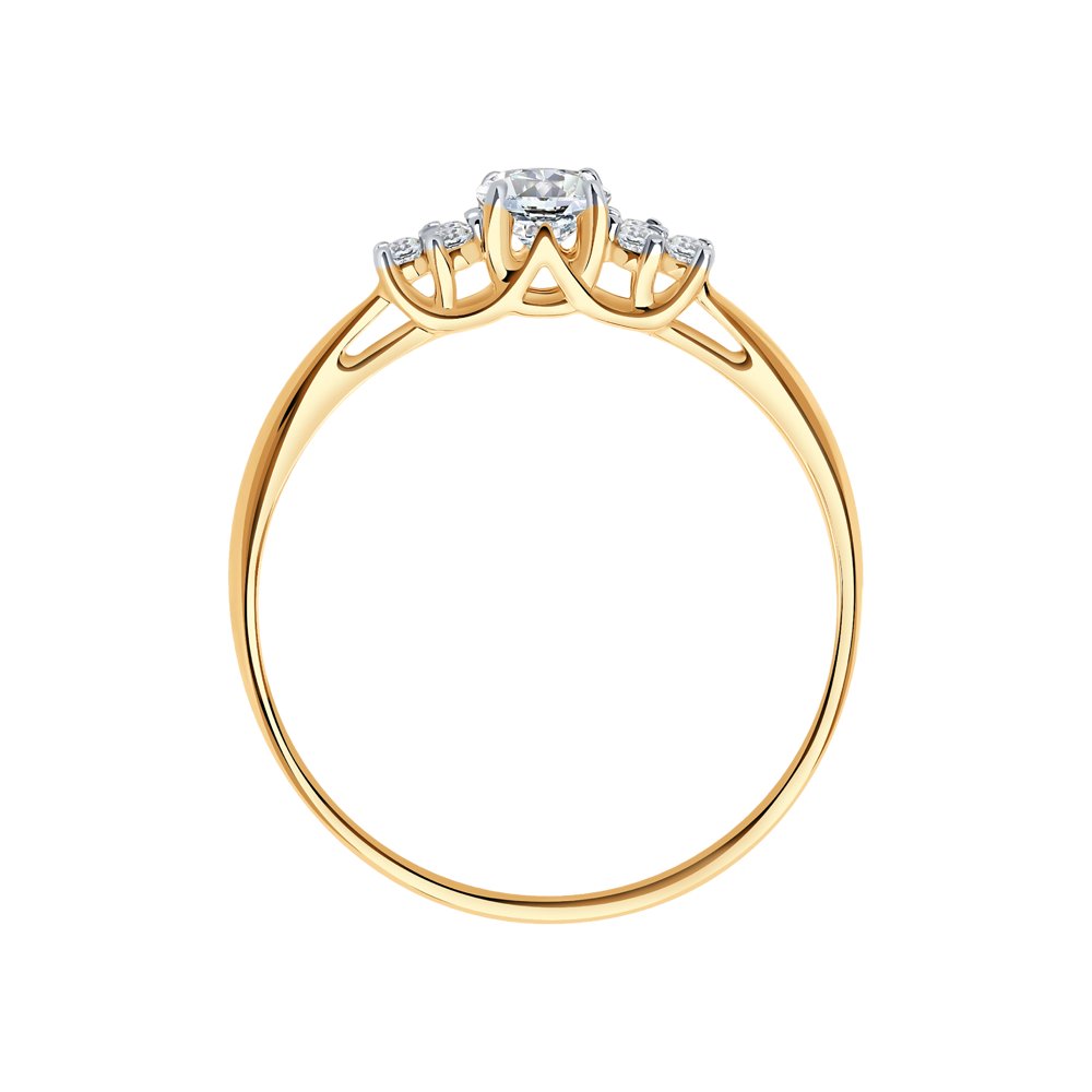 Золотое кольцо SOKOLOV 81010274 с Swarovski