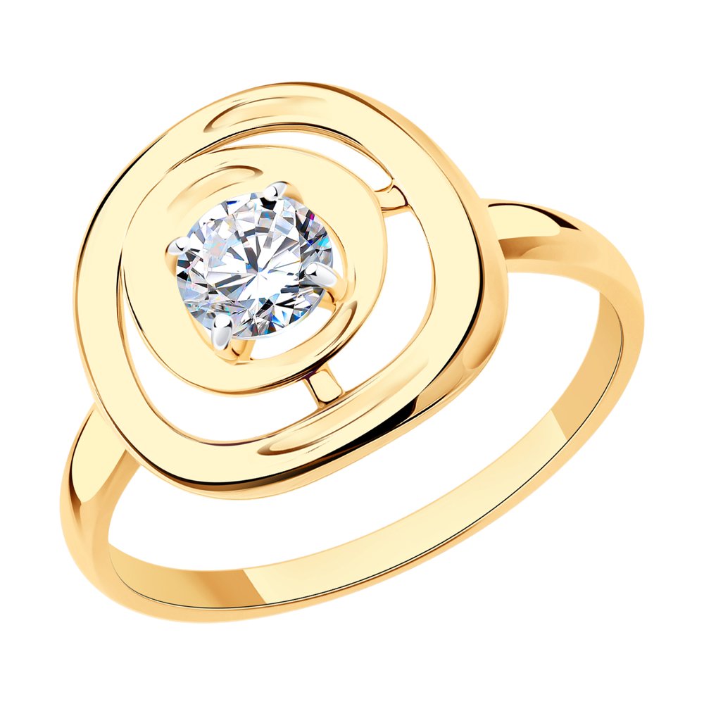 Золотое кольцо SOKOLOV 81010543 с Swarovski