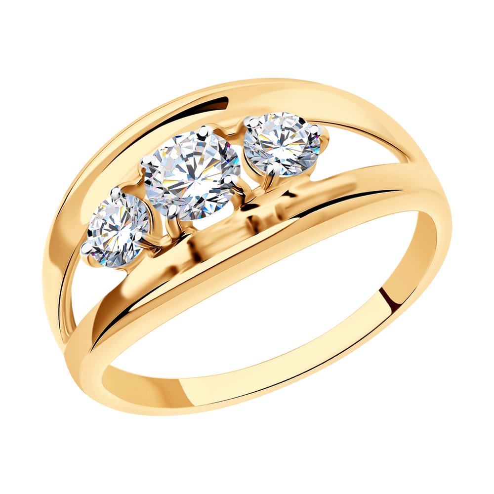 Золотое кольцо SOKOLOV 81010544 с Swarovski