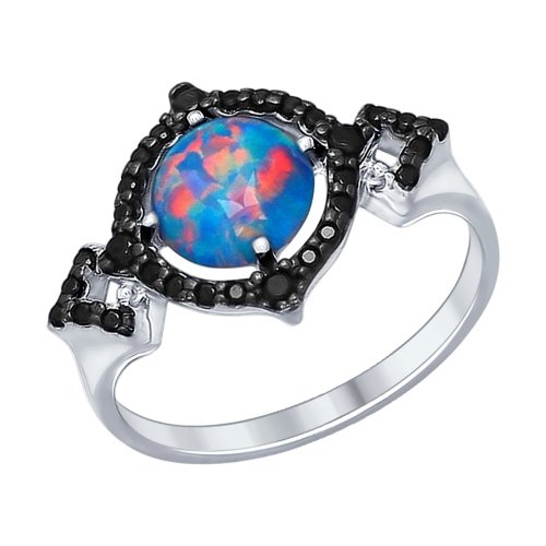 Серебряное кольцо SOKOLOV 83010001 с фианитом и опалом