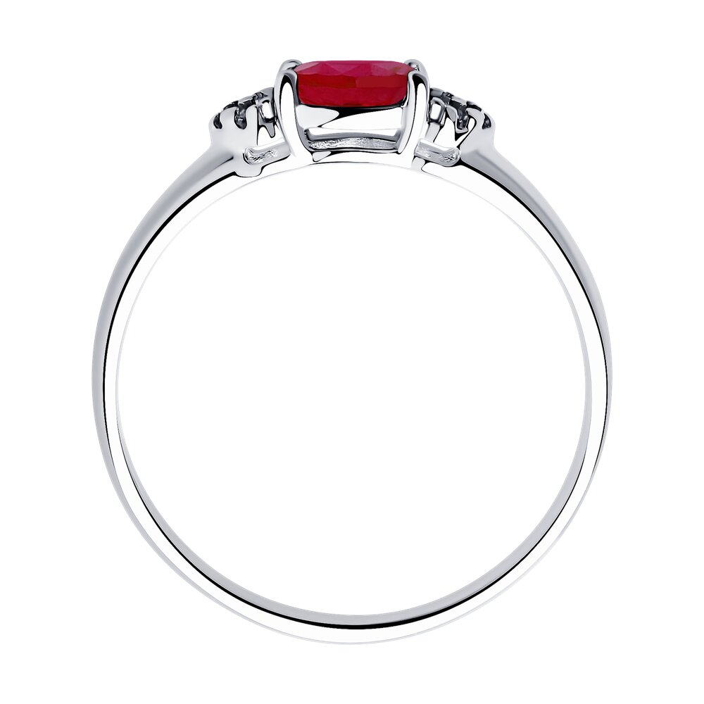 Серебряное кольцо SOKOLOV 84010015 с фианитом и рубиновым корундом