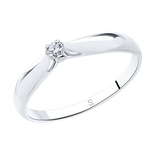 Помолвочное кольцо из серебра SOKOLOV с бриллиантом 87010002