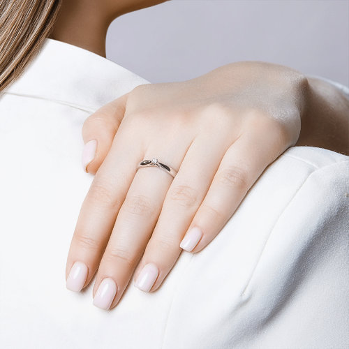 Помолвочное кольцо из серебра SOKOLOV с бриллиантом 87010002