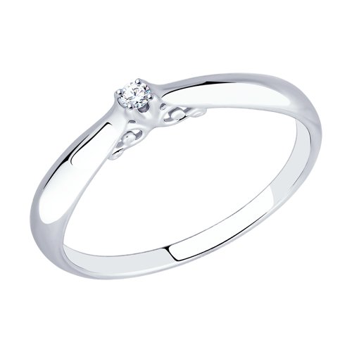 Помолвочное кольцо из серебра SOKOLOV с бриллиантом 87010011