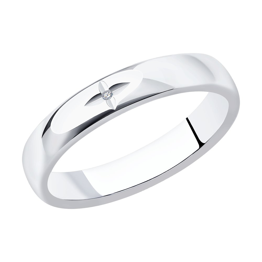 Серебряное кольцо SOKOLOV 87010043 с бриллиантом