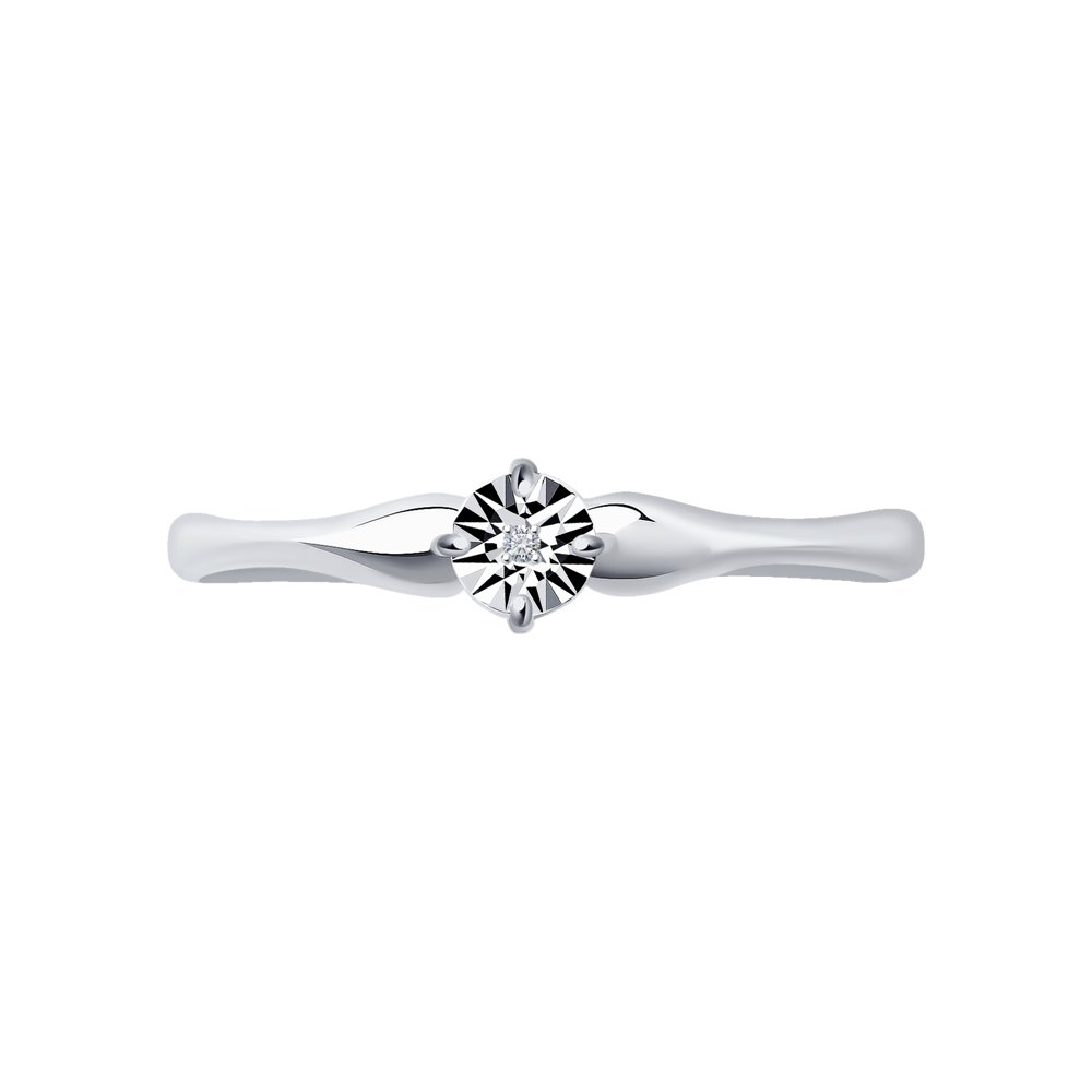 Помолвочное кольцо из серебра SOKOLOV с бриллиантом 87010048