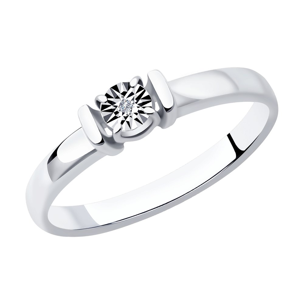 Помолвочное кольцо из серебра SOKOLOV с бриллиантом 87010050