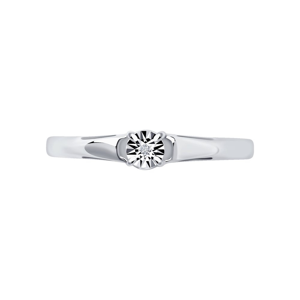 Помолвочное кольцо из серебра SOKOLOV с бриллиантом 87010053