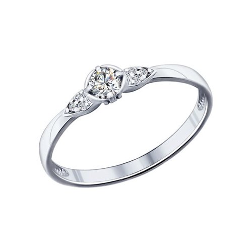 Помолвочное кольцо из серебра SOKOLOV с фианитом 89010027