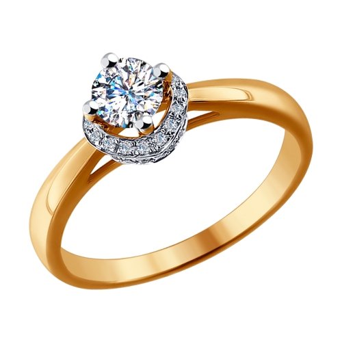 Золотое кольцо SOKOLOV 9010022 с бриллиантом