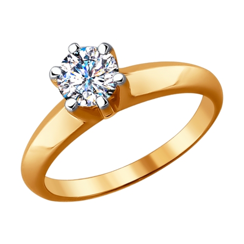 Золотое кольцо SOKOLOV 9010031 с бриллиантом