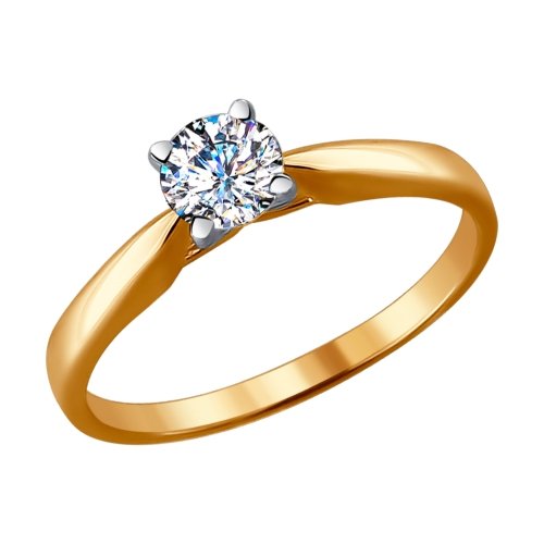 Золотое кольцо SOKOLOV 9010042 с бриллиантом