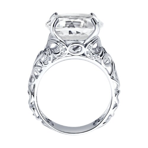 Серебряное кольцо SOKOLOV 92010526 с фианитом и горным хрусталём