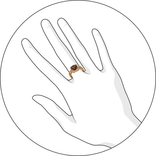 Кольцо из золочёного серебра SOKOLOV 92010943 с фианитом и раухтопазом