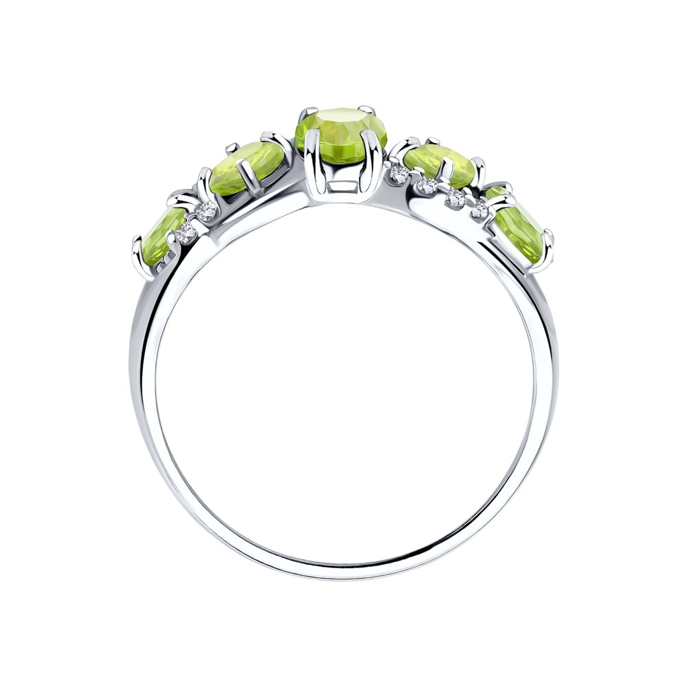 Серебряное кольцо SOKOLOV 92011010 с фианитом и хризолитом