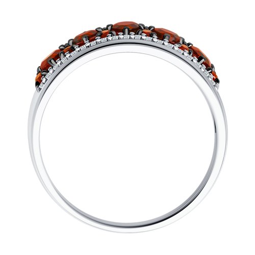 Серебряное кольцо SOKOLOV 92011284 с фианитом и гранатом
