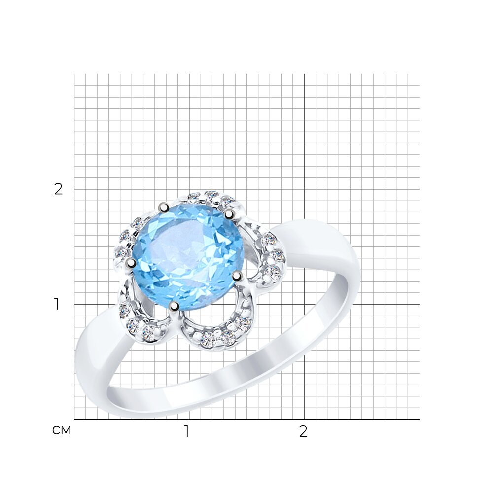 Серебряное кольцо SOKOLOV 92011520 с топазом и фианитом