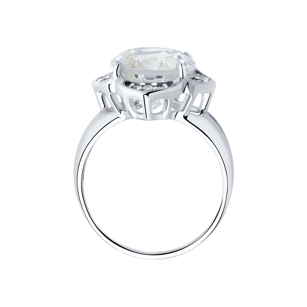 Серебряное кольцо SOKOLOV 92011817 с фианитом и горным хрусталём
