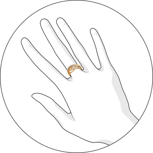 Кольцо из золочёного серебра SOKOLOV 93010007 с фианитом