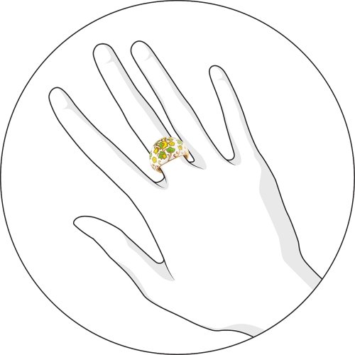 Кольцо из золочёного серебра SOKOLOV 93010314 с эмалью