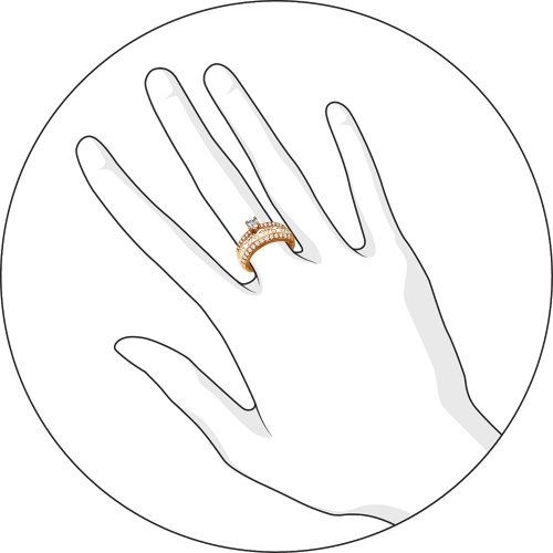 Кольцо из золочёного серебра SOKOLOV 93010316 с фианитом и эмалью