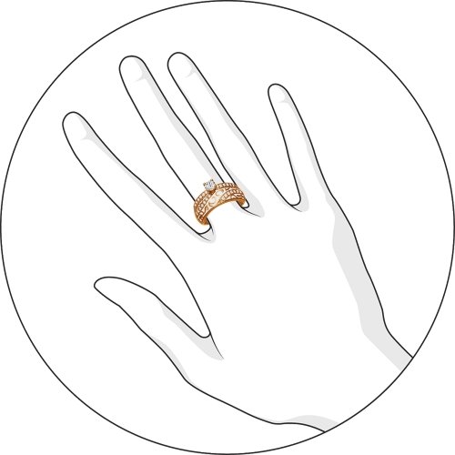 Кольцо из золочёного серебра SOKOLOV 93010321 с фианитом и эмалью