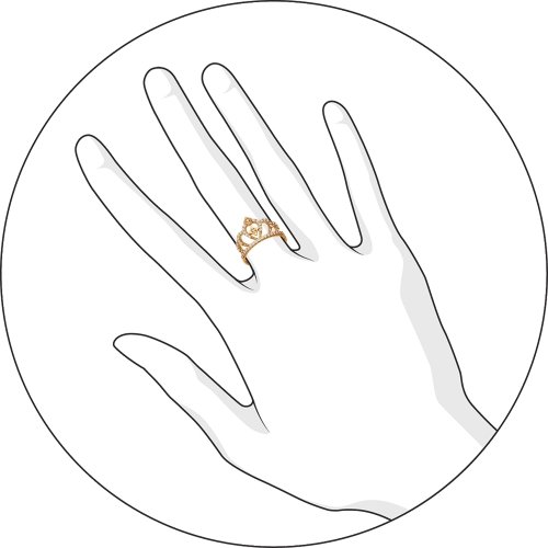 Кольцо из золочёного серебра SOKOLOV 93010366 с фианитом