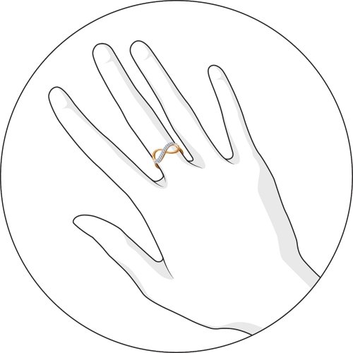 Кольцо из золочёного серебра Бесконечность SOKOLOV с фианитом 93010391