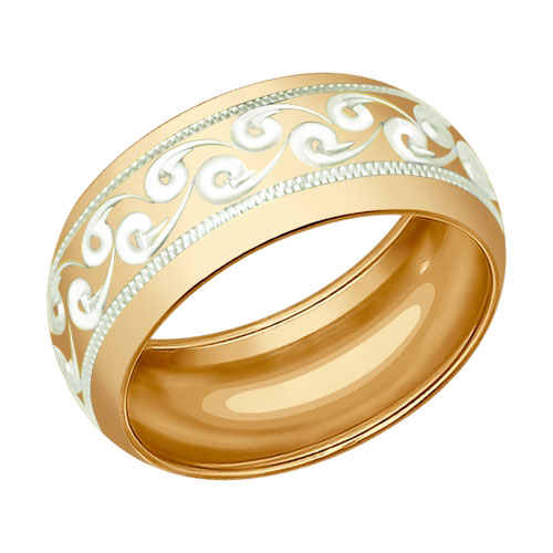 Обручальное кольцо из золочёного серебра 9 мм SOKOLOV 93110017