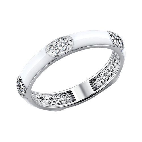 Серебряное кольцо SOKOLOV 94010548 с фианитом и эмалью